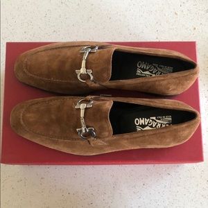 Salvatore Ferragamo Brown Suede Loafers Size 9